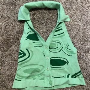 Green Funky Halter Top